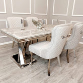 Xavia Light Grey 1.8 Dining Table With Set Of 4 Light Grey Kate Dining Chairs